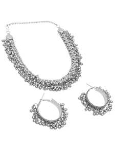 Best Selling German Crafted High-Grade Oxidised <b>Silver</b> Necklace <b>Set</b> with <b>Stud</b> <b>Earrings</b> High Quality Jewelry for Women - Product Image 3