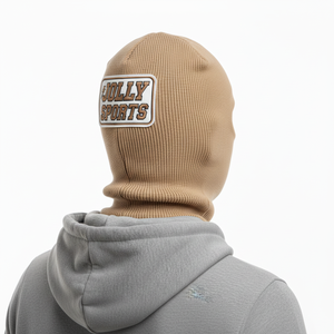 Pasamontañas para Mujer para Clima Frío, Material de Punto Acanalado de Alta Calidad, GSM Transpirable, Sensación Suave, Tonos Neutros, Parche con Logotipo Personalizado - Product Image 5