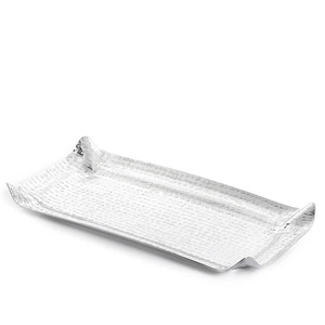 Leaf shape aluminum gold polished serving <b>tray</b> set of 3 with artistic cutwork design for modern <b>kitchen</b> setups - Product Image 5