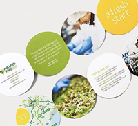 Brochure pliée en trois parties, découpée sur mesure, attrayante, laminée et pliée, en papier couché et carton