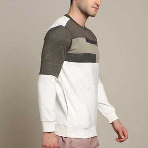 Logo estampado Unisex cuello redondo sudadera en blanco hombres 100% algodón de gran tamaño 400 Gsm sudaderas - Product Image 6