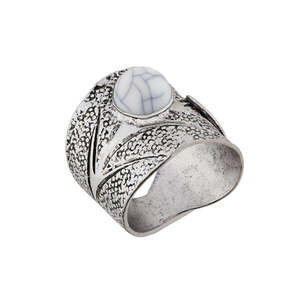 แหวนหินสีขาวสุดอินเทรนด์ urthn ชุบโรเดียมและโรสโกลด์ดีไซน์แบบฝังปีกและตัวเลขสำหรับ Weddings-1501865D_17 - Product Image 1