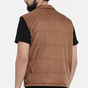 Hombres invierno nueva moda desmontable con capucha Color sólido hombres sin mangas chaleco acolchado abrigo chaqueta Puffer cremallera chaqueta - Product Image 3