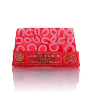 El yapımı Bar sabun 80g kiraz doğal üretici temizlik Bar sabun Unisex taze kırmızı benzersiz toptan ürün banyo el vücut
