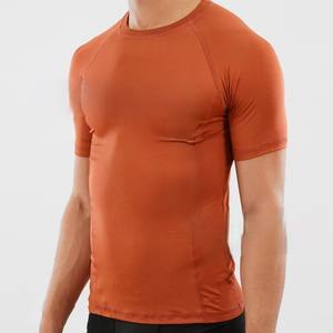 Haute qualité hommes Slim Fit Compression chemise à manches courtes motif solide respirant séchage rapide pour la course Gym entraînements en plein air - Product Image 2