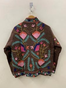 Suzani แจ็กเก็ตปักลายดอกไม้ทำด้วยมือสไตล์อินเดียสำหรับฤดูหนาว - Product Image 4