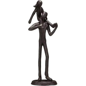 Meilleures ventes : Sculpture en métal forgé à la main, père et fille debout, pour la décoration intérieure et les cadeaux souvenirs, disponible en promotion - Product Image 5
