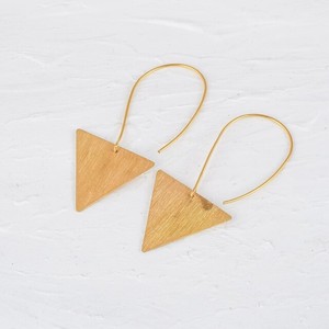 Dernières boucles d'oreilles triangle en laiton plaqué or 18 carats Texture Design femmes fête porter des boucles d'oreilles pendantes bijoux - Product Image 3
