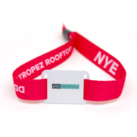 Bracelet RFID en tissu personnalisé avec échantillon gratuit d'usine, bracelet imprimé pour événements et festivals avec fermoir en plastique