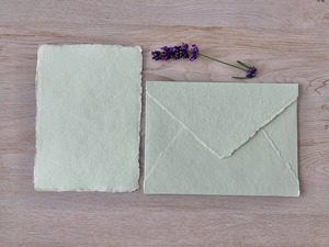 5x7 verde salvia 150gsm hecho a mano borde cubierto papel de trapo de algodón - Product Image 2