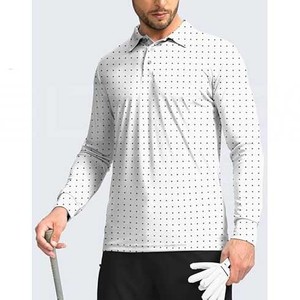 Meilleures chemises formelles pour hommes de haute qualité 220g tissu tricoté à pois col boutonné conception respirante pour hommes - Product Image 3