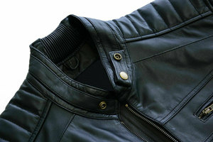 OEM Wholesale 2025 New Fashion Men's Leather <b>Biker</b> Bomber <b>Jacket</b> Genuine Customized <b>Plus</b> <b>Size</b> Waterproof Breathable - Product Image 3