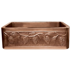 Fregadero de cobre de doble cuenco de calidad superior, lavabo de diseñador hecho a mano, fregadero de cocina de cobre al por mayor con estilo clásico - Product Image 5