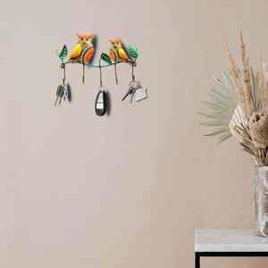 Organisateur mural en fer indien durable avec motif de hibou double, décoration murale légère pour la maison, cadeau à utiliser en gros - Product Image 5