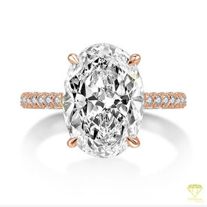 Bague de fiançailles Moissanite élégante en or rose et argent S925 plaqué rhodium pour mariage et anniversaire - Product Image 3