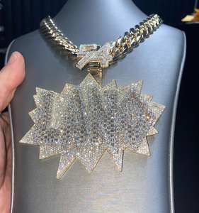 Bijoux de bus 3D brillants personnalisés pour hommes, testeur de diamants de passage de Moissanite VVS, pendentif boule 3D plaqué glacé - Product Image 2