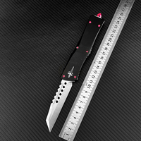 Couteau pliant de poche portable pour l'extérieur, avec étui en nylon, couteau de survie pratique pour le camping, couteau EDC avec lame D2, manche en alliage de zinc, cadeau