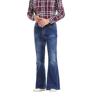 Jeans évasés personnalisés pour hommes, jeans slim empilés à la mode, à vendre en ligne au meilleur prix - Product Image 1