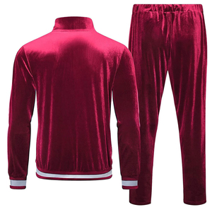 Ensemble survêtement en velours personnalisé pour homme, respirant, 2 pièces, pantalon à fermeture éclair, logo en strass, hiver, molleton 100% coton - Product Image 3