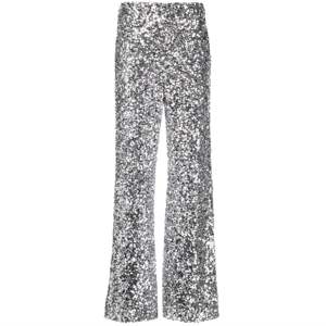Pantalon à jambes larges à paillettes Alli Design évasé argenté Détaillant de paillettes rayonnantes Elégant Party Wear - Product Image 1