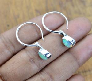 Ethiopian <b>Opal</b> Drop <b>Earrings</b> in 925 Sterling Silver Gold Plated Handmade Natural Gemstone Trendy Jewelry Gift for Easter - Product Image 6