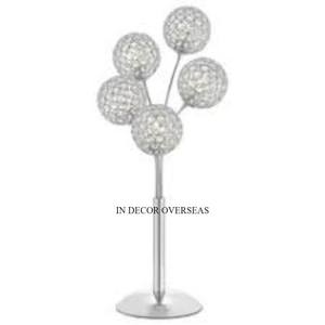 Lámparas decorativas de acentos para dormitorio de hotel y hogar de diseñador de arte creativo moderno de Metal pulido brillante plateado de la India - Product Image 5