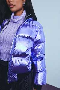 2023 femmes Hip Hop Style doudoune imperméable laine tissu fourrure décoration manches longues Polyester doublure coton remplissage - Product Image 4