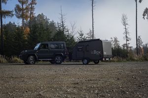 Remorque de camping multi-usage avec rangement pour moto, remorque compacte d'aventure pour le transport de SUV et de moto, mini-remorque tout-terrain - Product Image 1