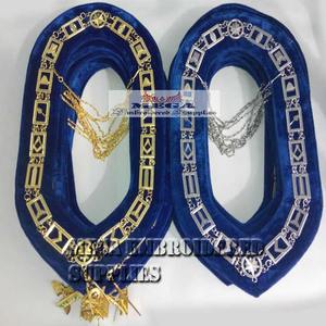 Venta al por mayor ODM Silver Blue Lodge Master Mason Regalia Collar de cadena para uso de regalo - Product Image 2