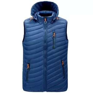 OEM Custom Logo Eco-Friendly Breathable Puffer <b>Vest</b> Jacket for Men <b>Women</b> Sleeveless Quilted Winter Wear 100% Polyester Filled - Product Image 3