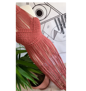 Rust Color DRESS for YOUR BRIDE to BE Cotton Hand Woven <b>Festival</b> Clothing Bustier Crop <b>Top</b> Women Macrame Beach Dress - Product Image 1