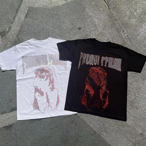 Heavyweight 300 Gsm Streetwear Soft Dtg Graphic Hombres Algodón Personalizado Serigrafía Boxy Camiseta recortada de gran tamaño - Product Image 3