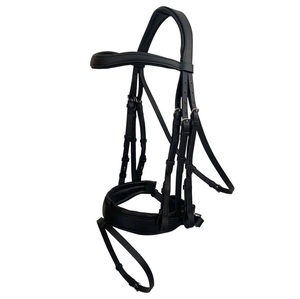 Vente en gros de bride double de dressage de cheval en cuir de style selle complète Western avec licou - Product Image 1