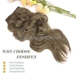 Extensions de cheveux en fil invisible avec fil synthétique réglable cheveux bouclés longs ondulés <span class=keywords><strong>Secret</strong></span> postiches pour les femmes - Product Image 2