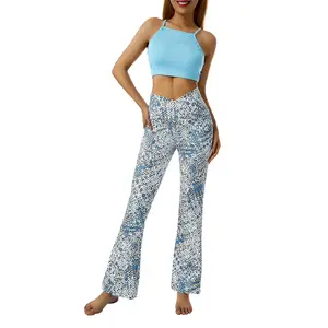 Mallas de cintura para mujer de diferentes colores, pantalones de Yoga extraíbles, pantalones de Yoga elásticos gráficos con estampado de tinte de corbata
