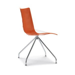 Swivel <b>Dining</b> <b>Chair</b> with Two-Tone Polymer Shell and Four-Leg Metal Base, Chrome or Anthracite, for Restaurant Cafe Hotel - Product Image 3