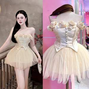 Robe de soirée au-dessus du genou de style doux à la mode de haute qualité-Tissu luxueux avec des détails féminins pour un look confiant toute célébration - Product Image 5