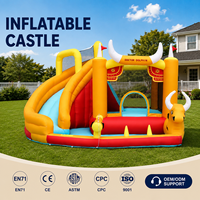Château gonflable pour enfants avec piscine, capacité de charge de 180 kg, facile à ranger, accessoires inclus, inspection avant expédition, pour l'extérieur