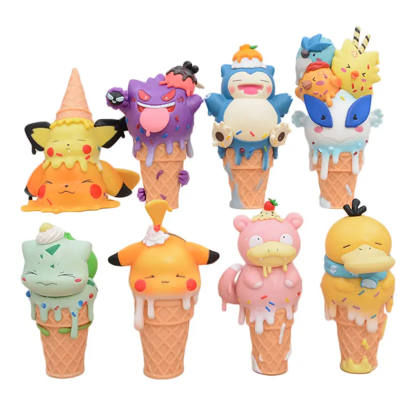 Pikachus dondurma serisi karikatür karakter gachapon kapsül oyuncaklar koleksiyon Anime Anime monss Action Figure