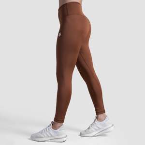 Leggings de course slim couleur camel pour femmes, pantalon de yoga taille haute, doux, respirant, extensible, tricoté en Spandex et Nylon, taille XL - Product Image 3