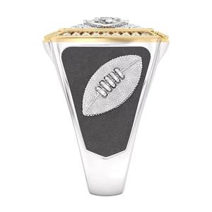 Bague en alliage de moissanite New York Jets Championship, entièrement personnalisée, mode masculine, bicolore, personnalisable, collège, classe, hip - Product Image 2