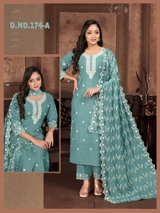 DUPPTTA Travail complexe et broderie en soie romaine Kurta/Kurti pour femmes à séchage rapide pour vêtements de fête traditionnels indiens et pakistanais - Product Image 4