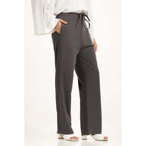 Pantalones de Cintura Alta y Pierna Ancha para Mujer, de Crepé y Lona, Transpirables, Casuales, con Estampado Formal WM-TRC-WS24-109 - Product Image 4