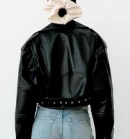 Nouvelle veste courte élégante pour femmes, veste en cuir PU multi-poches, streetwear, vente en gros, veste tendance hip-hop pour femmes