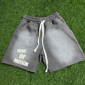 Pantalones cortos de lana con parches de desgastes bordados personalizados a precio de fábrica - Product Image 6