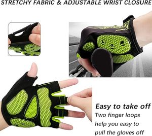Gants de fitness demi-doigts pour la gymnastique et l'haltérophilie, avec sangle de poignet réglable et antidérapants, pour l'entraînement en salle et en extérieur - Product Image 4
