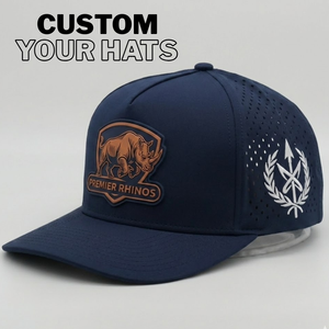 Gorra de golf deportiva de alto rendimiento con 5 paneles, parche de PVC personalizado, resistente al agua, corte láser, venta al por mayor, Vietnam - Product Image 1