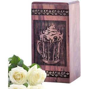 Crematorios funerarios Urnas conmemorativas de madera hechas a mano para cenizas humanas de hombre adulto o mujer a bajo precio de la India - Product Image 5