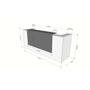 Bureau de réception minimaliste éclairé par LED, noir, oblong - 250x75x110cm - Bureau d'accueil pour commerce de détail, salon de beauté, salle de sport et bar - Product Image 3
