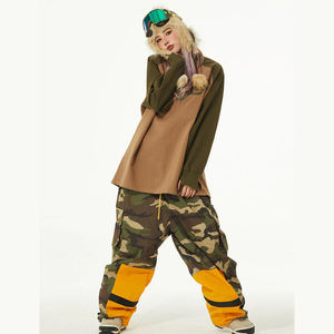 Camo Baggy Snow Pantalones Impermeable Transpirable Cintura Polaina Cordón Cargo Bolsillo Mujeres Ski Baggy Pant - Product Image 5